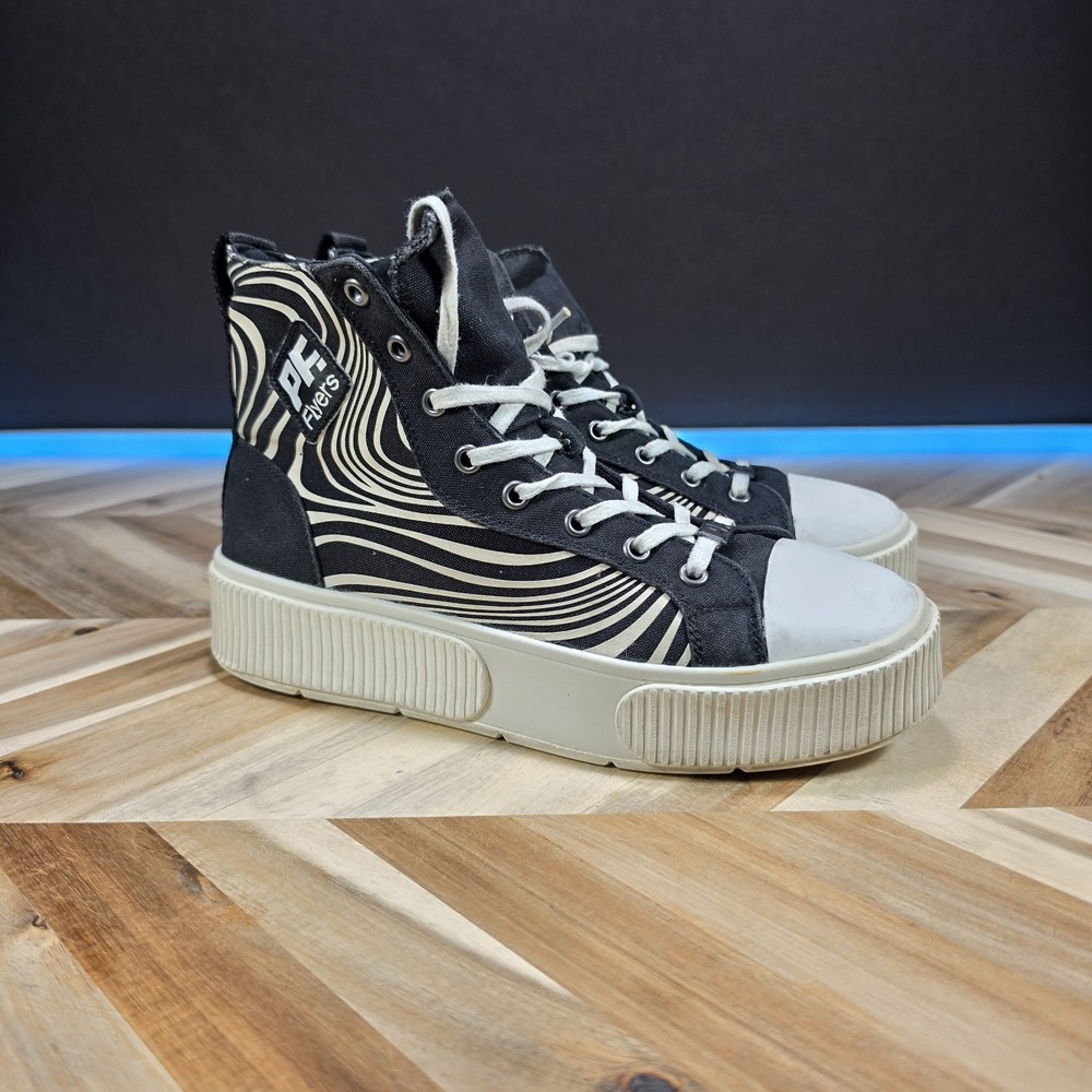 PF Flyers Let It Snow Allston x Chillhouse Hi Top Shoes Women's 9 Black White